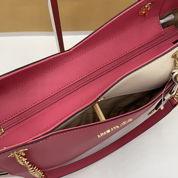 MICHAEL KORS Jet Set Large X Chain Color-Block Saffiano Leather Shoulder… - Picture 10 of 16